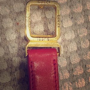 Vintage Authentic Gucci Red Leather Belt